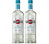 MARTINI Bianco White Vermouth Aperitivo, 15% ABV, 75cl / 750ml, Vermut italiano con infusión de hierbas aromáticas y flores (Paquete de 2)