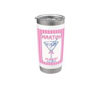 Martini Me Please Cocktail Lover Chicas Divertido Viaje Estética Vaso térmico de acero inoxidable de doble pared