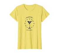 Martini O'Clock Cocktail Hour Arte Gráfico Camiseta, Mujer, Limón, M