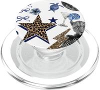 Martini Preppy de Leopard Star Summer Shells y Turtle Olive PopSockets PopGrip para MagSafe