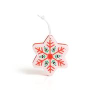 martini SPA - Xmas Collection - Esponja de Copo de Nieve de Poliuretano con cordón, Color Rojo y Blanco, 12,7 x 11 x 2,8 cm, 22 g, 1 Unidad