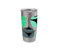 Martinis inspirados en los años cincuenta en gris, azul aguamarina Vaso térmico de acero inoxidable de doble pared