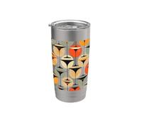 Martinis inspirados en los años cincuenta en gris, naranja, crema, rojo Vaso térmico de acero inoxidable de doble pared