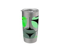 Martinis inspirados en los años cincuenta en gris, verde Vaso térmico de acero inoxidable de doble pared