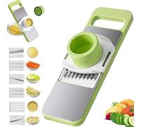 Martivex 6-in-1 Mandoline Vegetable Food Slicer, Kitchen Multi-Functions Spiral Cutter and Dicer Stainless Steel Blades with Handheld Container,for Slicing, Shredding and Dicing (1pcs)