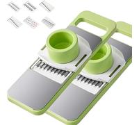 Martivex Slicer, 6 in 1 Multifunctional Vegetable Cutter for Kitchen with Stainless Steel Blades, with Handheld Container for Veggie Potato Onion Butter Carrot, Fast and Fuss-Free (2pcs)