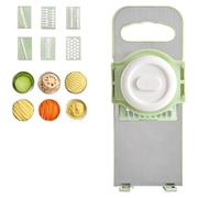 Martivex Slicer, 6-in-1 SafePrep Mandoline Slicer, Kitchen Multi-Function Spiral Cutter and Dicer - Stainless Steel Blades with Handheld Container,Fast and Fuss-Free, Versatility (Green,1pcs)