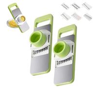 Martivex Slicer, 6-in-1 Vegetable Cutter, Martivex Slicer Grater, Multi-Purpose Kitchen Tool with Stainless Steel Blades for Slicing, Shredding(2pcs)
