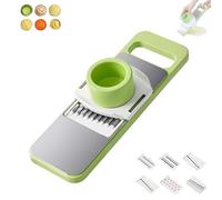 Martivex Slicer, 6-in-1 Vegetable Cutter,Safe Mandoline Slicer with Stainless Steel Blades, for Slicing, Shredding, Julienne, Waffle Cuts, Fruits, Cheese and Vegetables (1PCS)