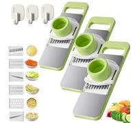 Martivex Slicer - Martivex 6-in-1 Safeprep Mandoline Slicer, Multi-Purpose Kitchen Tool with Stainless Steel Blades for Slicing, Shredding, Julienne, Slide-on Hand Guard (3pcs)