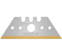 MARTOR 10 x Hoja trapezoidal, Cuchillos de seguridadcuchillo de recambio, 19 mm, afilado, en dispensador, recubrimiento de TIN, utilizable 2 veces, No. 85232