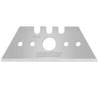 MARTOR 10 x Hoja trapezoidal, hojas de recambio Cúter, Cuchillo de seguridad, 19 mm, afilado, en dispensador, utilizable en 2 pliegues, nº 52