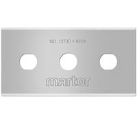 MARTOR 10x Hoja industrial 22 mm, 4 filos, acero, Doppel-Facette | En dispensador, Afilado de 2 lados, cúter & cuchillo de seguridad, almacén, No. 13730.60