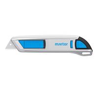 MARTOR SECUNORM 500 Cúter de Seguridad, Retracción, Aluminio, 17 mm | 17 mm prof. corte, diestros & zurdos, cúter profesional, hoja redondeada 2 posiciones. No. 50000110.02