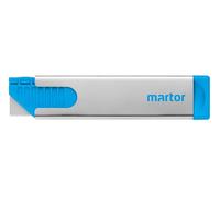 MARTOR SECUNORM HANDY Cúter de Seguridad, Inoxidable, Retracción | Cúter, deslizador ambos, mango acero inox., hoja 4 posic., cartón, film, cinta, sacos. No. 444.02
