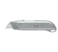 MARTOR SECUNORM MULTISAFE Cúter de Seguridad, Mango Zinc, Sin Pintura | Desliz. 1 lado, hoja 2 posic., cartón & film, suelos PVC, detectable por rayos X. No. 8152.19