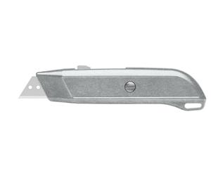 MARTOR SECUNORM MULTISAFE Cúter de Seguridad, Mango Zinc, Sin Pintura | Desliz. 1 lado, hoja 2 posic., cartón & film, suelos PVC, detectable por rayos X. No. 8152.19