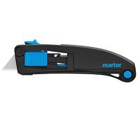 MARTOR SECUPRO MAXISAFE Cúter de Seguridad, Retracción, Cúter Profesional | Diestros & zurdos, deslizador 3 lados, mango plástico, hoja trapezoidal, retracción autom. No. 10139910.02