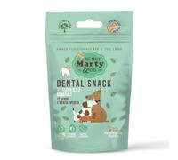 Marty & Co - Snack dental - Galleta - Mejora la halitosis y previene y elimina el tartaro -para perros y gatos -con menta, té verde, vitamina A, D, E, carbón vegetal activo - 80 g