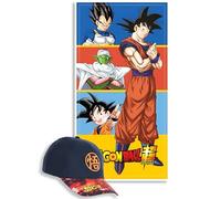 MARUKATSU Dragon Ball Pack Playa Niño Toalla 140x70 cm + Gorra Ajustable - Set Verano Infantil Piscina Playa Vacaciones Regalo Niños Anime