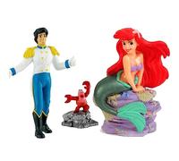 MARUKATSU Figuras de Sirenita-,Pincipe Eric/Sebastian,Marca Original, sin PVC, Colección, colección de Personajes de Película, decoración de Pasteles, decoración de Pascua. (Sirenita - 3pieza)