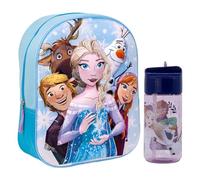 MARUKATSU Frozen Mochila Infantil y Botella escolar. Pack Diseño Colorido | Mochila Escolar 31x25x10cm Niño Niña de 3 a 8 Años | Material Escolar Vuelta al Cole