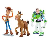 MARUKATSU Juego de Figuras Toy Story - Set 3 Figuras Woody, Buzz Lightyear y Perdigón - Figuras Pintadas a Mano sin PVC - Juguetes Infantiles para Regalo, Juego y Decoración. Figuras 10cm