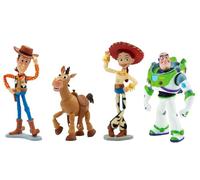 MARUKATSU Juego de Figuras Toy Story - Set 4 Figuras Woody, Buzz Lightyear, Jessie y Perdigón - Figuras Pintadas a Mano sin PVC - Juguetes Infantiles para Regalo, Juego y Decoración. Figuras 10cm