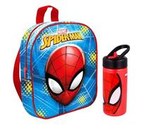 MARUKATSU Mochila Infantil y Botella escolar. Pack Diseño Colorido | Mochila Escolar 31x25x10cm Niño Niña de 3 a 8 Años | Material Escolar Vuelta al Cole (Spiderman)