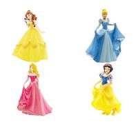 MARUKATSU Princesas Disney, Set Figuras, 4 Piezas, Figuras de Cenicienta, Blancanieves, Aurora y Bella, a Partir de 3 años