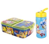 MARUKATSU Set Sandwichera Múltiple infantil y Botella Escolar - Pack Diseño Colorido | Mochila Escolar Niño Niña de 3 a 8 Años | Material Escolar Set de Almuerzo (Paw Patrol)