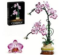 MARUKO Kit de bloques de construcción de flores de orquídea, kit de ladrillos de juguete de plantas artificiales de 696 piezas, modelo de colección botánica para decoración del hogar, Año Nuevo, gran