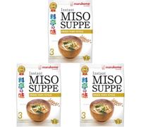 MARUKOME Sopa instantánea de miso y tofu frito 60 g (Paquete de 3)