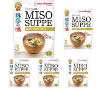 MARUKOME Sopa instantánea de miso y tofu frito 60 g (Paquete de 5)