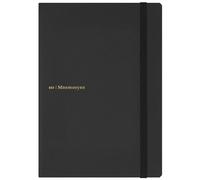 Maruman MNEMOSYNE - Cuaderno de diario, 8.5 x 6.02 pulgadas (A5), cuadrícula de puntos de 5 mm, tapa dura con banda elástica, marcadores y bolsillo interior, 90 g/m², 120 hojas/240 páginas, negro, 1
