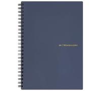 Maruman MNEMOSYNE - Cuaderno de tapa blanda (A5), 7 mm, rayado, 24 líneas, 80 hojas, azul marino, 1 unidad (N295-72)
