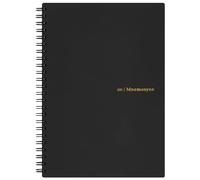 Maruman MNEMOSYNE - Cuaderno de tapa blanda (A5), 7 mm, rayado, 24 líneas, 80 hojas, negro, 1 unidad (N295-05)