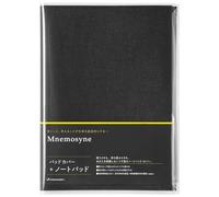 Maruman MNEMOSYNE - Soporte para bloc de notas de tapa blanda con bloc de notas de 50 hojas, 8.93 x 6.57 pulgadas (A5), rayas de 5 mm, negro, 1 unidad. (PH169)