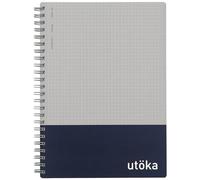 Maruman N460-72 Utoka - Cuaderno A5, cuadriculado, 4 mm, rayado, color azul marino