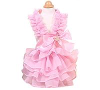 MaruPet Fashion Sweet Puppy Dog Love Printed Princess Skirt Pet Dog Pleated Camisole Tutu Dress Pink L by MaruPet