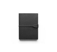 Maruse Refillable Leather Journal - Handmade Italian Leather Notebook Cover with Lined Notebook for Business & Travel,Black