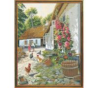 MARUSSIA Eva Rosenstand - Juego de punto de cruz (48 x 67 cm), diseño de rosa