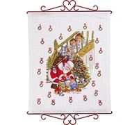 MARUSSIA Eva Rosenstand - Juego de punto de cruz para colgar en la pared, diseño de Papá Noel con niños, 40 x 50 cm