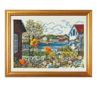 MARUSSIA Eva Rosenstand Soerland - Juego de punto de cruz (30 x 40 cm), diseño de flores