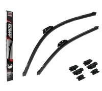MARUTA Limpiaparabrisas SET 450 mm / 450 mm para parabrisas, escobillas limpiaparabrisas aerodinámicamente optimizadas hechas de silicona repelente al agua con adaptador multiplataforma:
