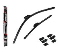 MARUTA Limpiaparabrisas SET 450mm / 450mm para parabrisas, escobillas limpiaparabrisas aerodinámicamente optimizadas hechas de silicona repelente al agua con adaptador multiplataforma: