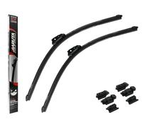 MARUTA Lotus Perl-Effekt Scheibenwischer SET 600 mm / 600 mm - universal - vorne, Aero-dynamik optimierte Wischerblätter aus exklusiver Silikon / Gummimischung (made in Japan)