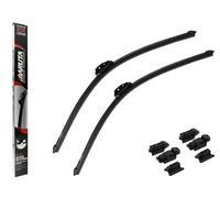 MARUTA Lotus Perl-Effekt Scheibenwischer SET 650 mm / 650 mm - universal - vorne, Aero-dynamik optimierte Wischerblätter aus exklusiver Silikon / Gummimischung (made in Japan)