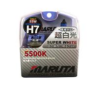 MARUTA SUPER WHITE H7 12V 55W bombilla halógena para faros, luz de cruce, 5500K efecto xenón, bombilla de gas xenón de larga duración con cristal de cuarzo de alta calidad y homologación vial (ECE)