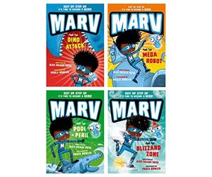 Marv Collection 4 Books Set (Marv and the Dino Attack, Marv and the Mega Robot, Marv and the Pool of Peril & Marv and the Blizzard Zone)
